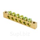 Шина PEN "ноль-земля" (6x9мм) 6 отв. латунь крепеж по краям EKF