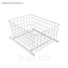 Корзина выкатная сетчатая SIBO SB400/200-WT роликовые, белая, 335х475х200 мм