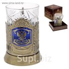 Подстаканник со стаканом "Долг, честь, отечество"