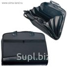 Портфель-сумка пластиковый А4+, 375х305х60мм, на молнии, бизнес-класс, 4 отделения, 2 кармана, черный