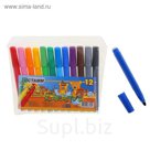 Фломастеры 12 цветов "Карапуз", толстые