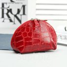Косметичка простая на молнии, 1 отдел, скат, цвет красный