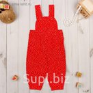 Полукомбинезон для девочки "Горошек", рост 68 см (22), цвет красный