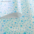 Бумага упаковочная перламутровая "Сердца", голубой, 50 х 70 см