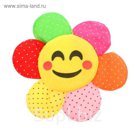 Мягкая игрушка-магнит "Цветочек-смайлик" в крапинку, цвета МИКС