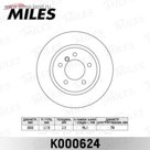 Диск тормозной передний MILES K000624