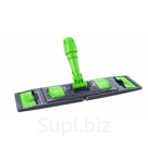 Держатель мопов универсальный, 40х11 см, пластик, серый, зеленая рукоятка