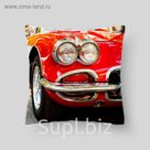 Декоративная подушка "Красное авто", размер 40х40 см