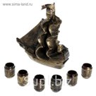 Штоф с рюмками "Парус", большой, 7 предметов, 1,8 л, бронза