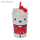 Стакан 400 мл "Hello Kitty. Вишневый джем", с соломинкой и крышкой