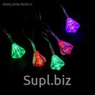 Гирлянда "Метраж" с насадкой “Камень” 5 м, силикон, LED-20-220V, моргает, МУЛЬТИ