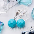 Серьги Бирюза шар 16 граненый