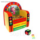 Мягкая игрушка "Кресло-кровать Маша и Медведь" с игральным кубиком