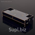 Органайзер для канцелярии, сборный, 2 внутренних отделения, чёрный, 49х20х12 см