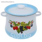 Кастрюля грушевидная 5,5 л, с пластмассовой ручкой, тонированная, МИКС