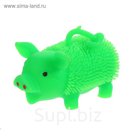 Ежка резиновый "Поросенок" световой, на резинке, цвета МИКС