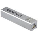 Аккумулятор внешний SONNEN POWERBANK V61С, 2600 mAh, литий-ионный, серебристый, алюминиевый корпус