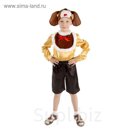 Карнавальный костюм "Пёсик", рубашка, шорты, манишка, шапка, р-р 56, рост 98-104 см