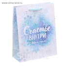 Пакет ламинированный вертикальный «Счастье внутри», 23 × 27 × 8 см