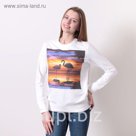 Свитшот женский  "Фламинго" OXO-0202-013, цвет молочный, размер 42(S)