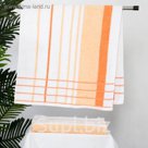 Полотенце махровое BERLIN Streifen, размер 50х100 см, 470 г/м2, цвет белый/персиковый