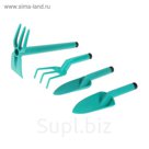 Набор, 4 предмета в футляре-сумке: рыхлитель, тяпка, совок большой, совок малый