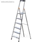 Стремянка KRAUSE MONTO SAFETY, оград. дуга, противоскользящая, раб. высота 3.27 м, 6 ступ.
