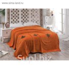 Покрывало KARNA DAMASK 1,5 сп., размер 160x220 см, велсофт 240 г/м2, цвет кирпичный