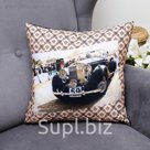 Подушка декоративная Ретро Авто 04, 40х40см, габардин, синтетич. волокно, 160 гр/м