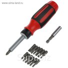 Отвертка с битами Forsage, реверсивная, 15 предметов: SL5,6,7; PH0,1,2,3; T15,20,25; H3,4,5   383922