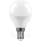 Лампа светодиодная LED 9вт Е14 дневной матовый шар (LB-550) FERON (25803)