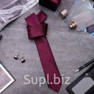 Набор мужской "Премьер" галстук 145*5см, запонки, мелкий квадрат, цвет марсала