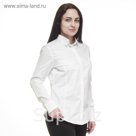 Рубашка женская с рельефами, размер 42, белый, хлопок 100%