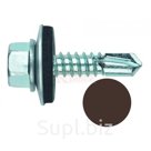 DIN 7504K S3 RAL8017 Саморез с шестигранной головкой, прессшайбой и стандартным сверлом окрашенный