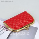 Кошелёк женский "Штрих", 5 отделов, на рамочном замке, красный