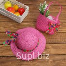 Набор сумочка и шляпка с бантом р-р 50-52 см, цвет розовый