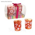 Свечи восковые (набор 2 шт) "Цветочки", цвет оранжевый