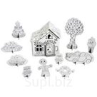 СЛАДКАЯ СТРАНА (Полноцветная коробка) - 3D игрушка-раскраска из гофрокартона. Игровой набор для детского творчества. Габариты домика в собранном виде