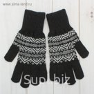 Перчатки одинарные мужские "Аскет 1", размер 22, цвет чёрный/белый 2с230