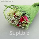 Салфетка Веер мини, лён, зелёный