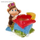 Сувенир "Карандашница обезьянка монарх с подушками" бархатистый, МИКС