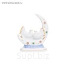 Фигурка декоративная 10,5 х 4,8 х 13 см, "Голуби на месяце стразы", золото