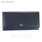 Портмоне, 18,5х1,5х9,5 см, 2 отделения для купюр, для монет, отделение для кредитных карт, цвет синий