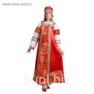 Русский народный костюм "Золотые узоры", платье, сорока, атлас, р-р 46, рост 172 см