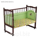 Бортик "Настенька", 4 части (2 части: 45х120 см, 2 части 45х60 см), цвет зелёный, принт МИКС (арт. 10071)