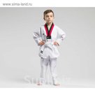 Добок для тхэквондо WTF Adi-start, размер 140 см, цвет белый с черно-красным воротником