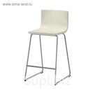 Стул барный, хромированный, Мьюк белый БЕРНГАРД