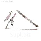 Поводок кожа BEADS розовый, 105 см