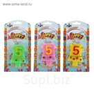 Свеча восковая для торта "Платье" цифра 5, цвета МИКС