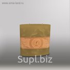 Свеча овальная призма "Мрамор", 150х75х750мм,  2 фитиля оливковый